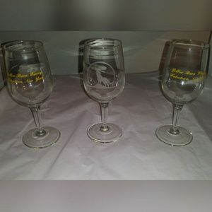 3 USED WINE GLASSES